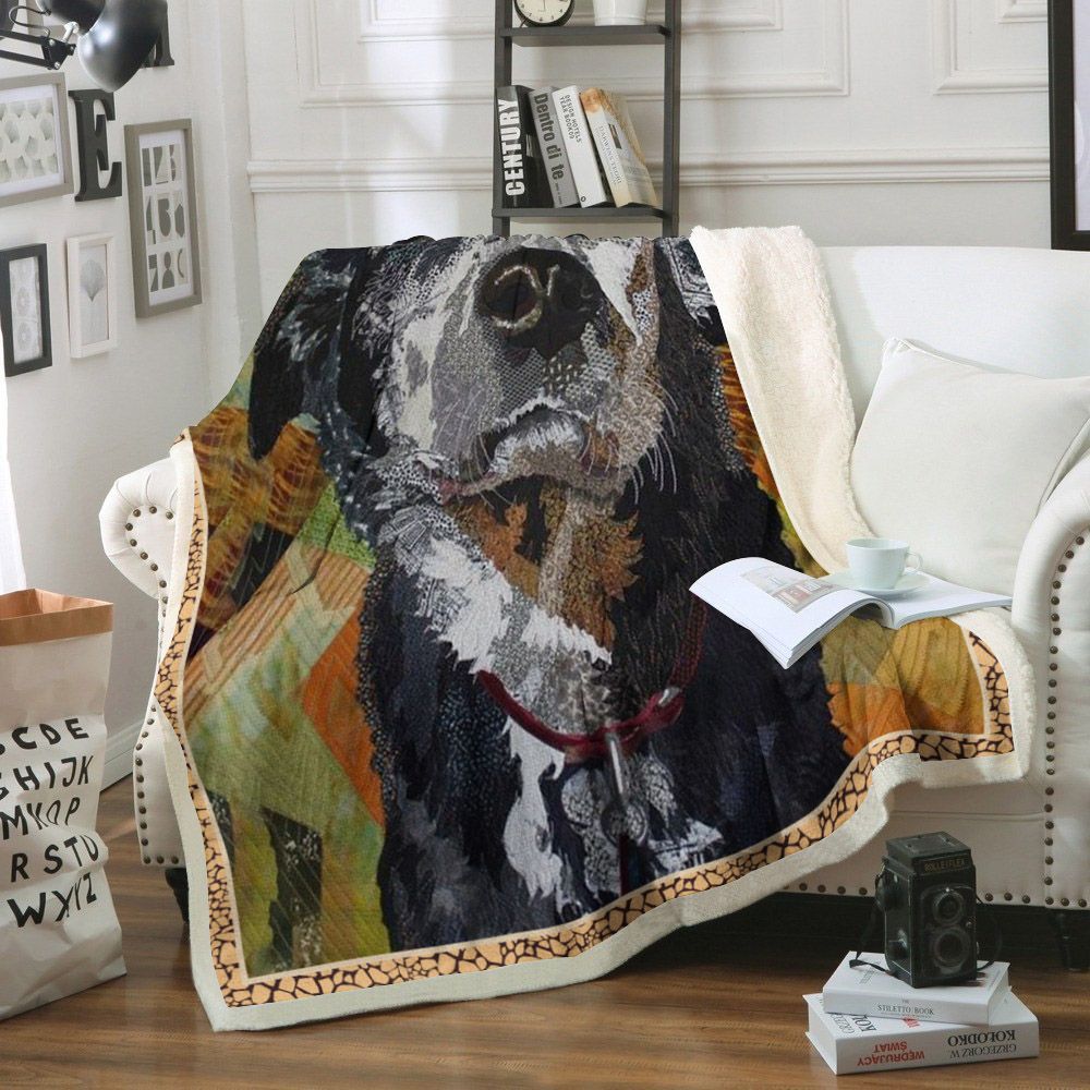 Australian Shepherd Dog Sherpa Fleece Blanket