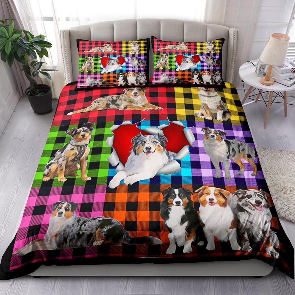 Australian Shepherd Plaid Bedding Set