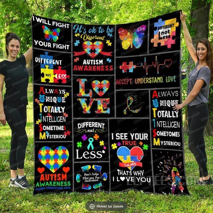 Autism Awareness Sherpa Fleece Blanket