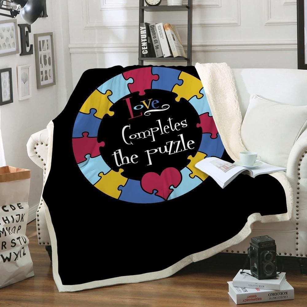 Autism Awareness Sherpa Fleece