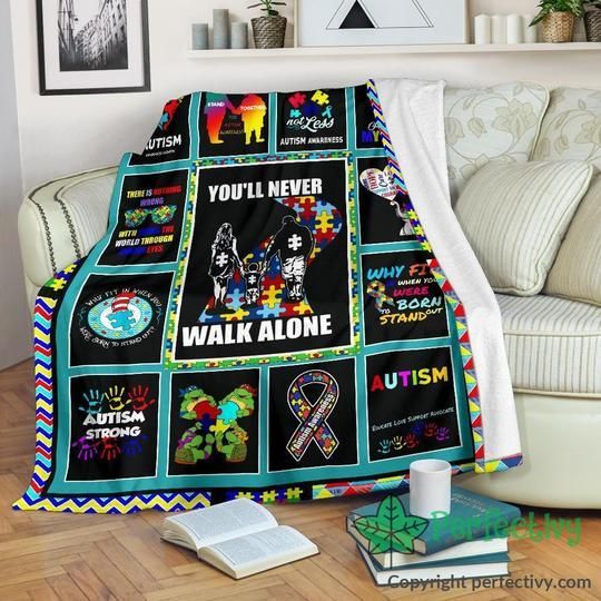 Autism Awareness Sherpa Fleece Blanket