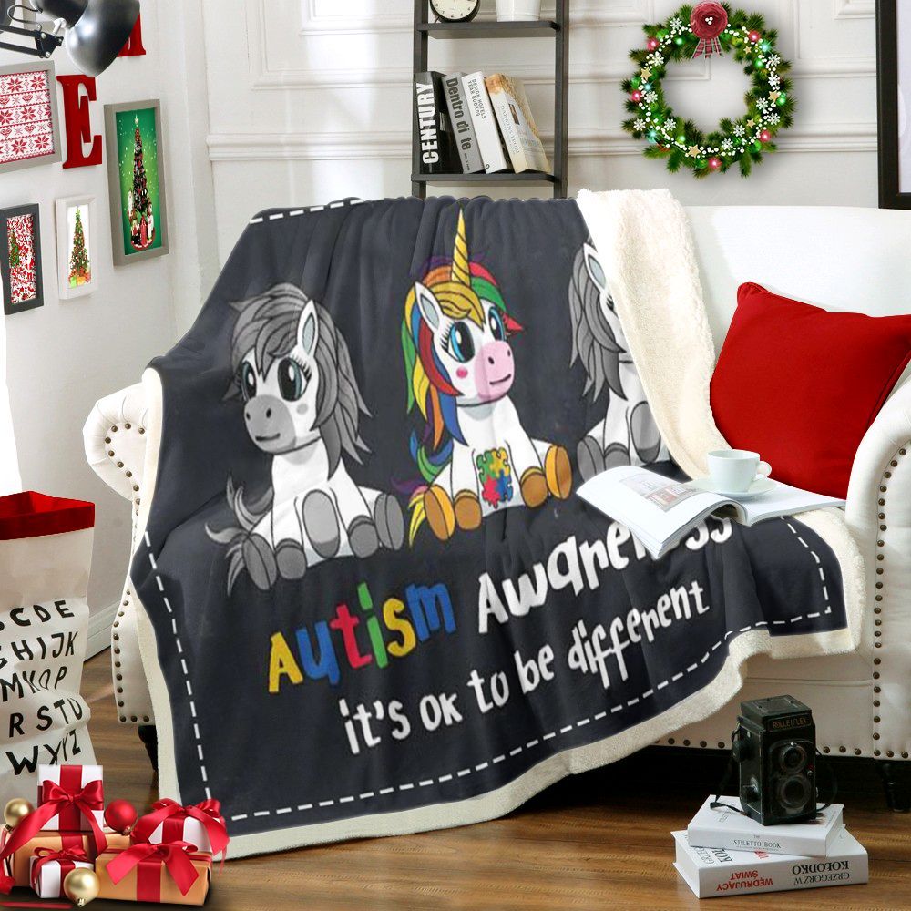 Autism Awareness Sherpa Fleece Blanket