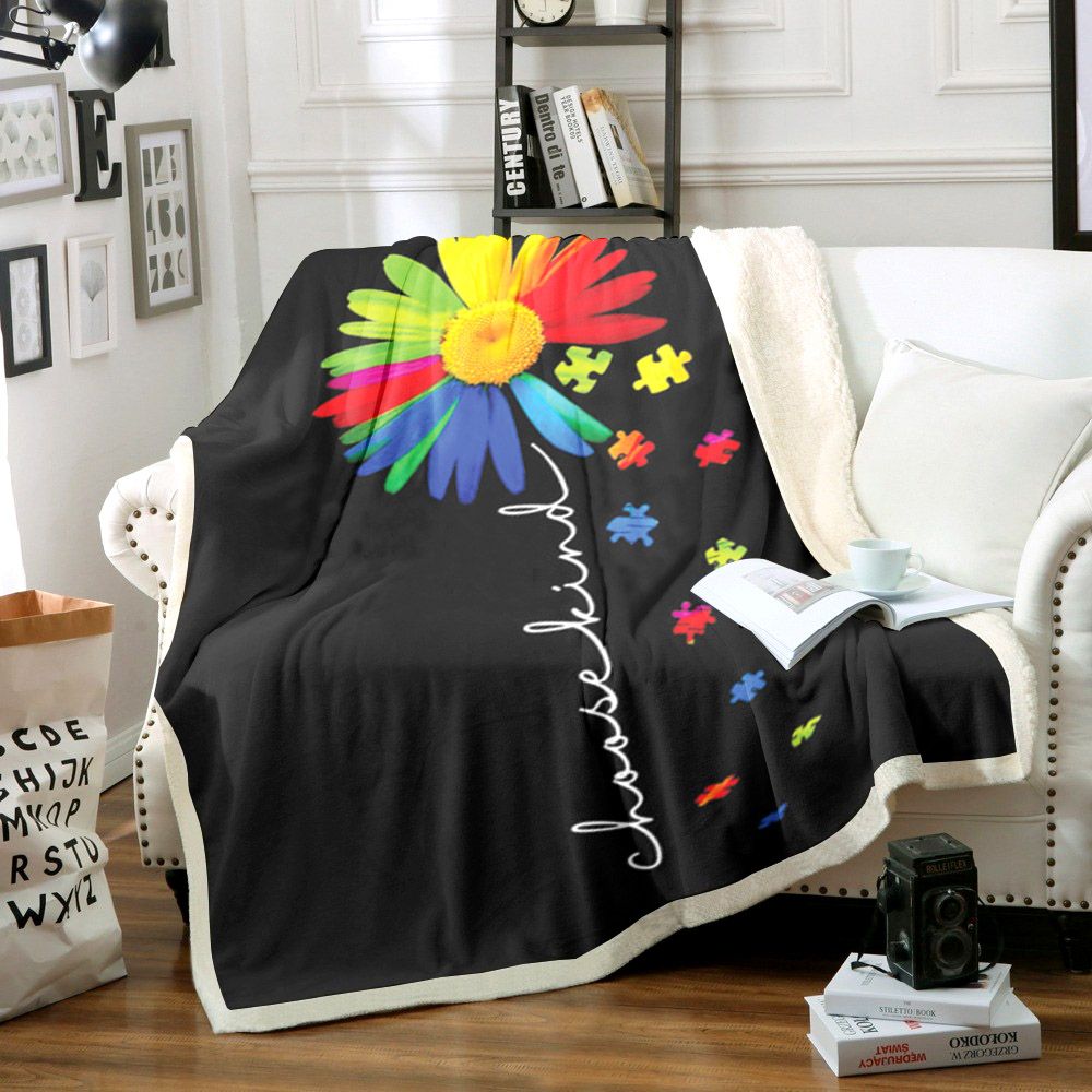 Autism Awareness Sherpa Fleece Blanket