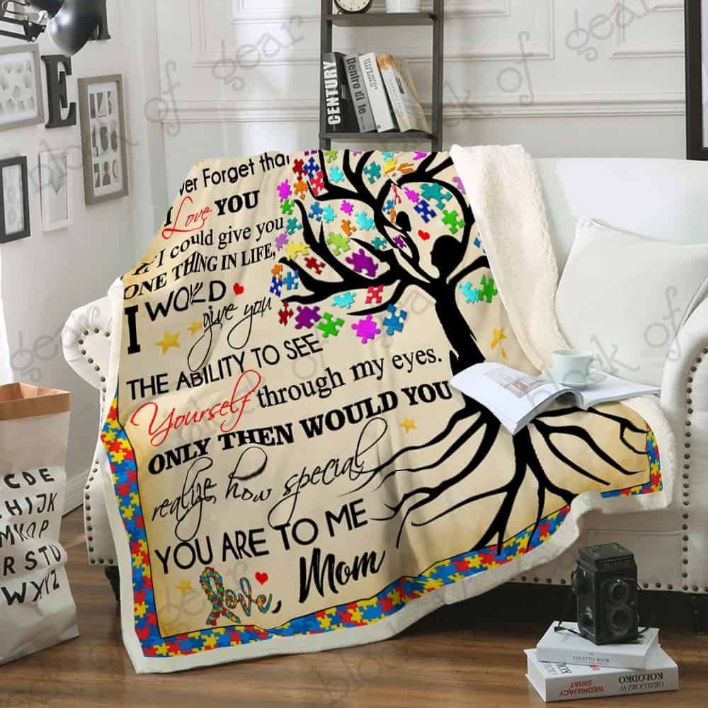 Autism Sherpa Fleece Blanket