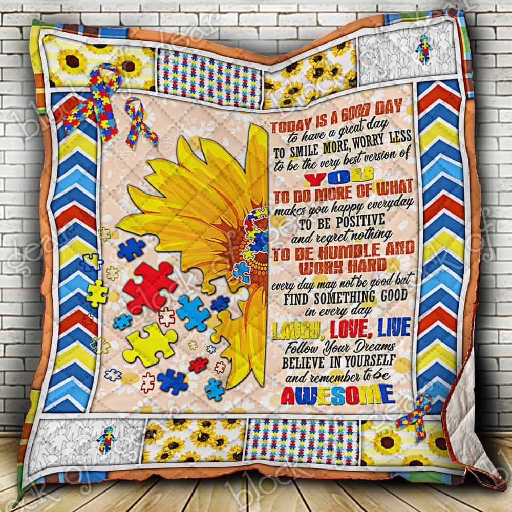 Autism CL19100057MDQ Quilt Blanket