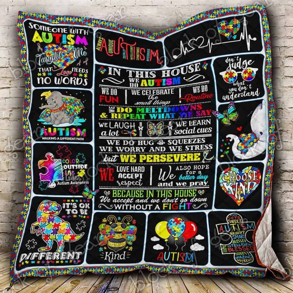 Autism CL19100058MDQ Quilt Blanket