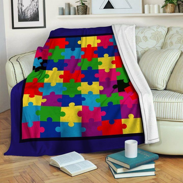 Autism Sherpa Fleece Blanket