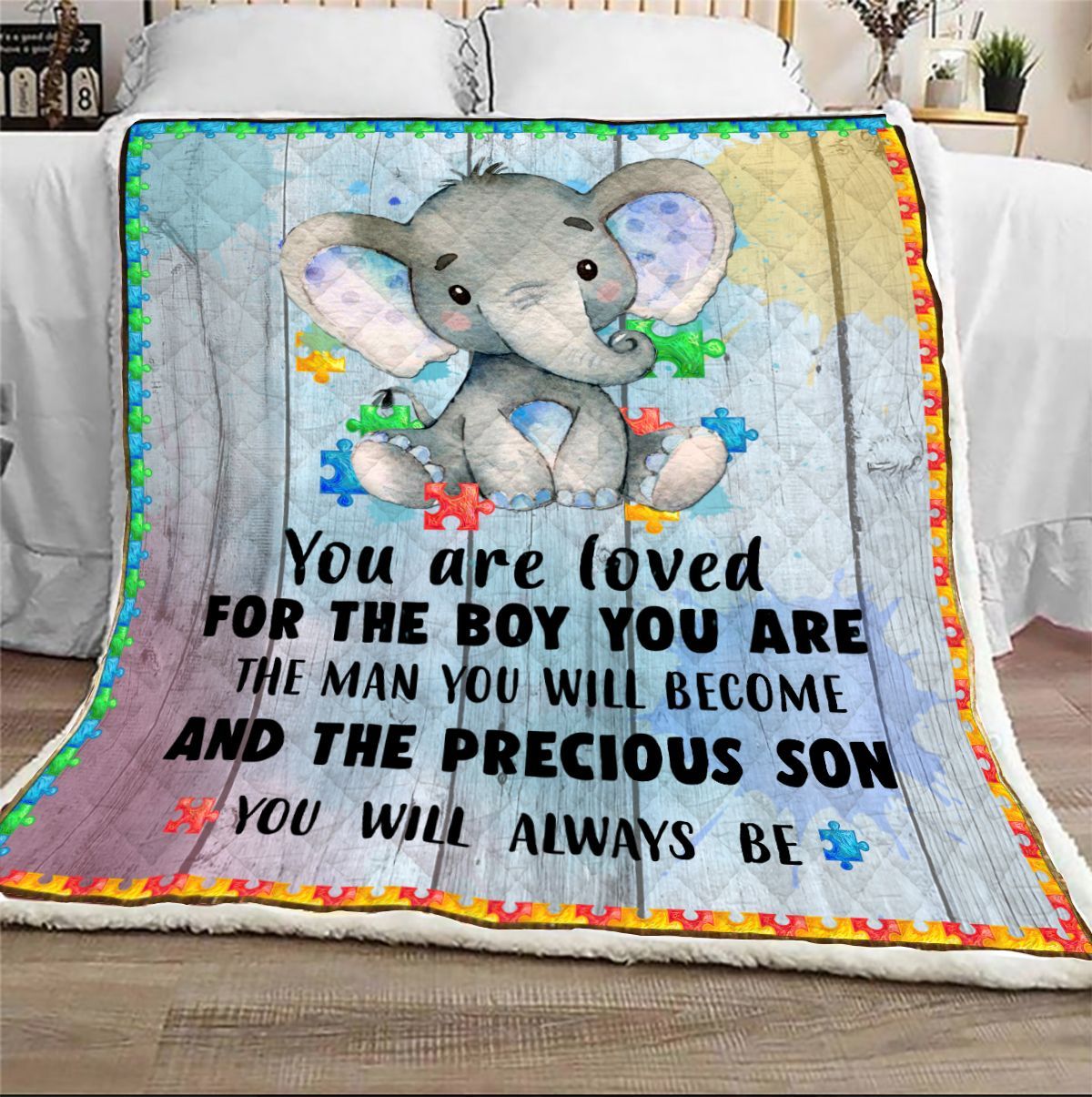 Autism Sherpa Fleece Blanket