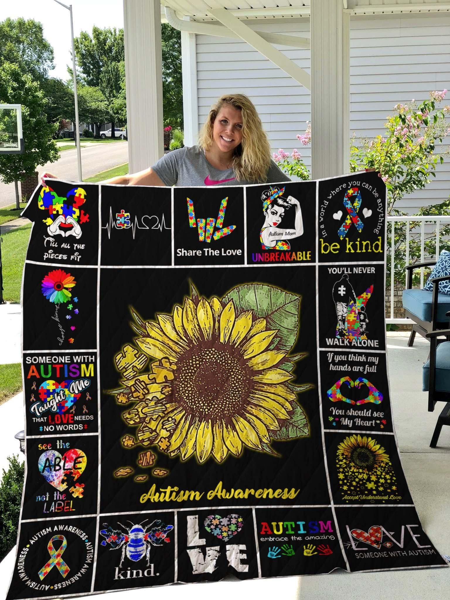Autism Sherpa Fleece Blanket