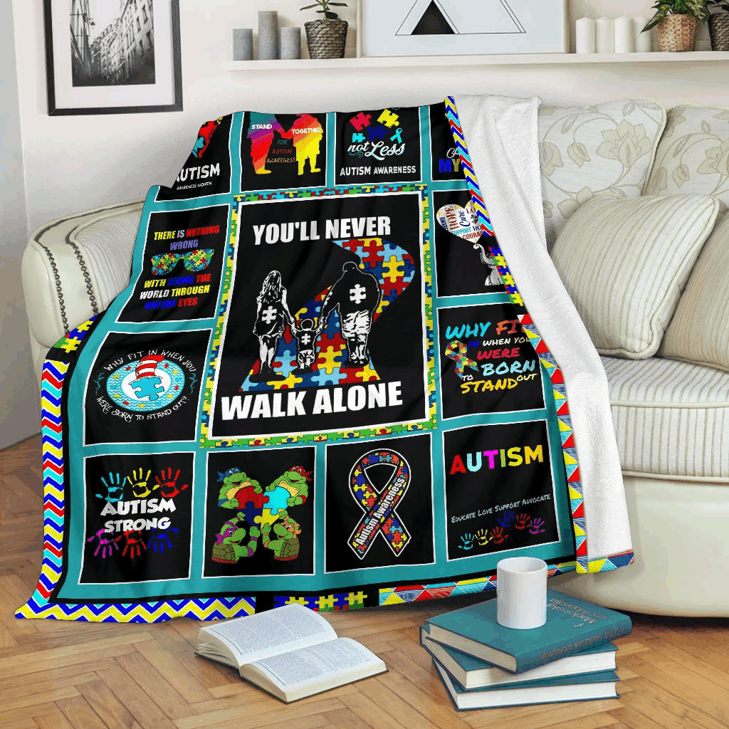 Autism Sherpa Fleece Blanket