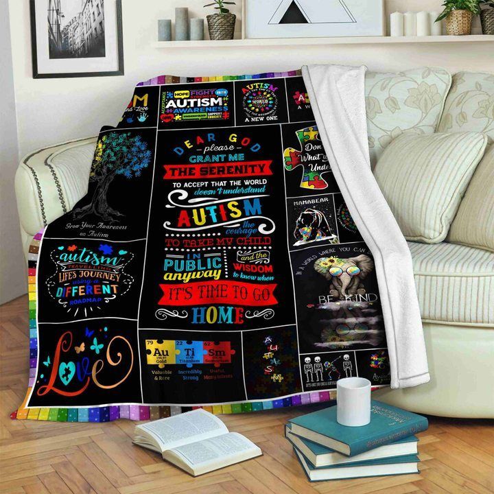 Autism Sherpa Fleece Blanket