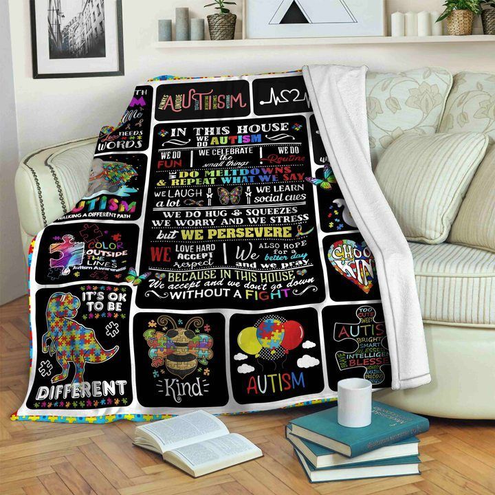Autism Sherpa Fleece Blanket