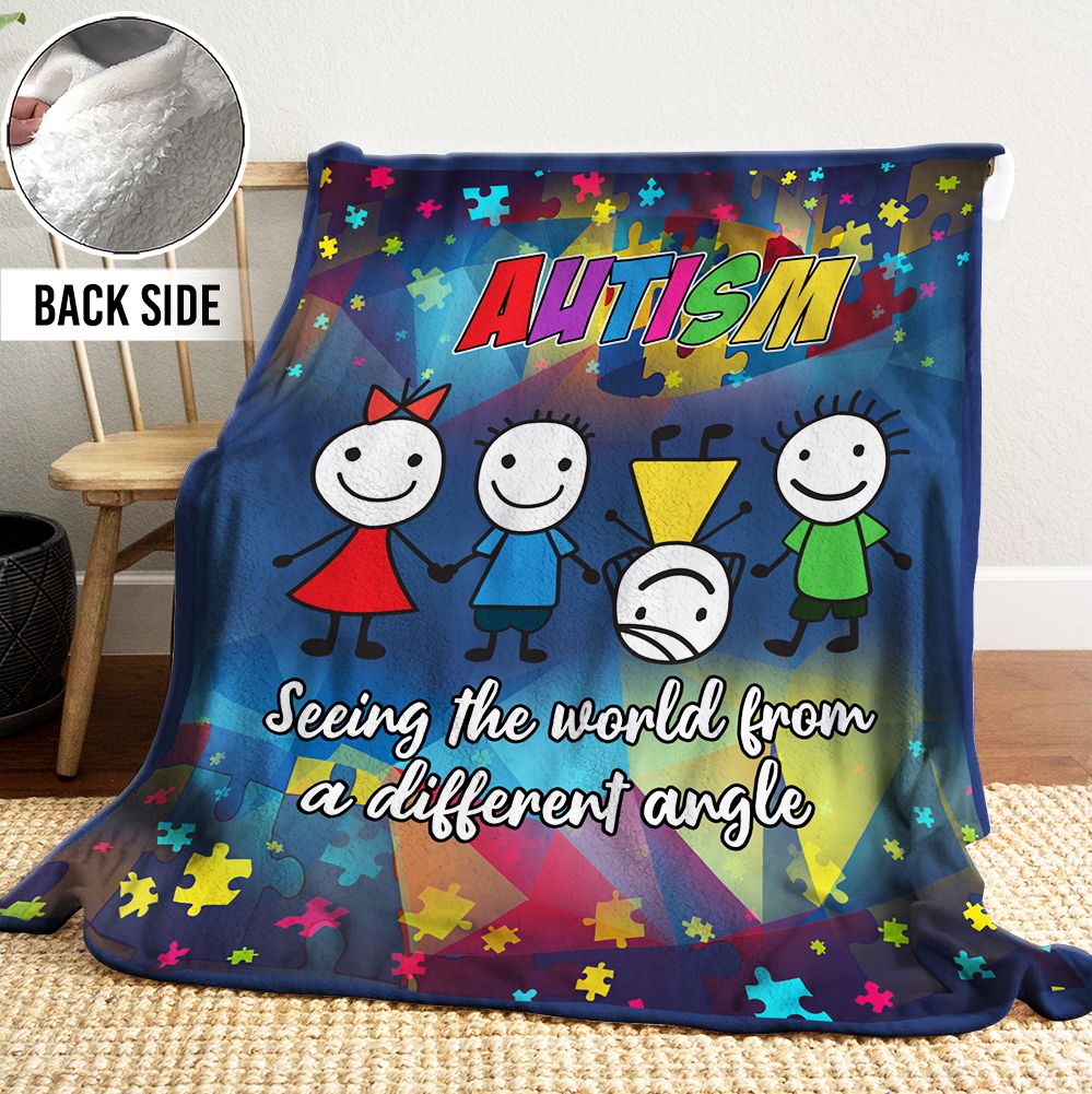 Autism Sherpa Fleece Blanket
