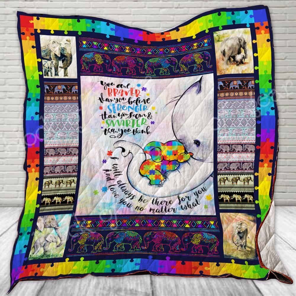 Autism Elephant CL22100047MDQ Quilt Blanket