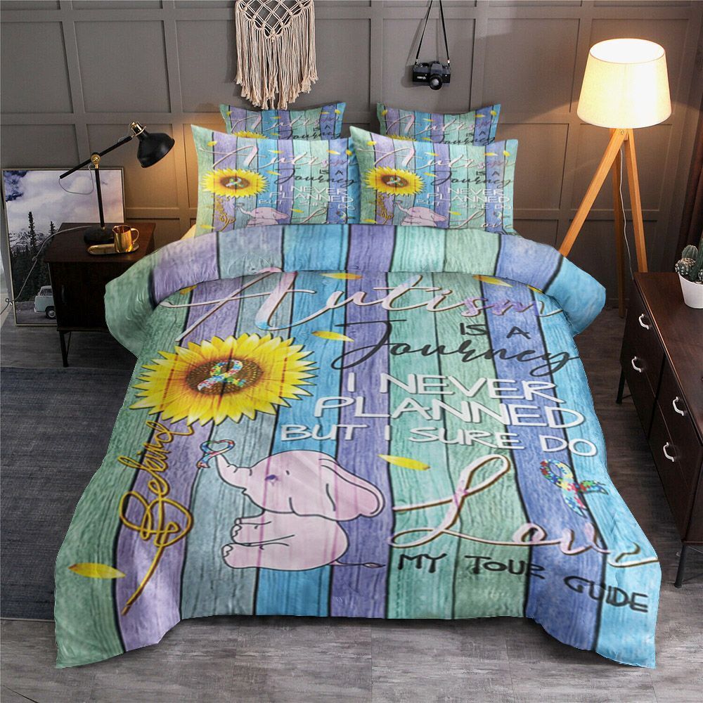 Autism Elephant Sunflower Bedding Set