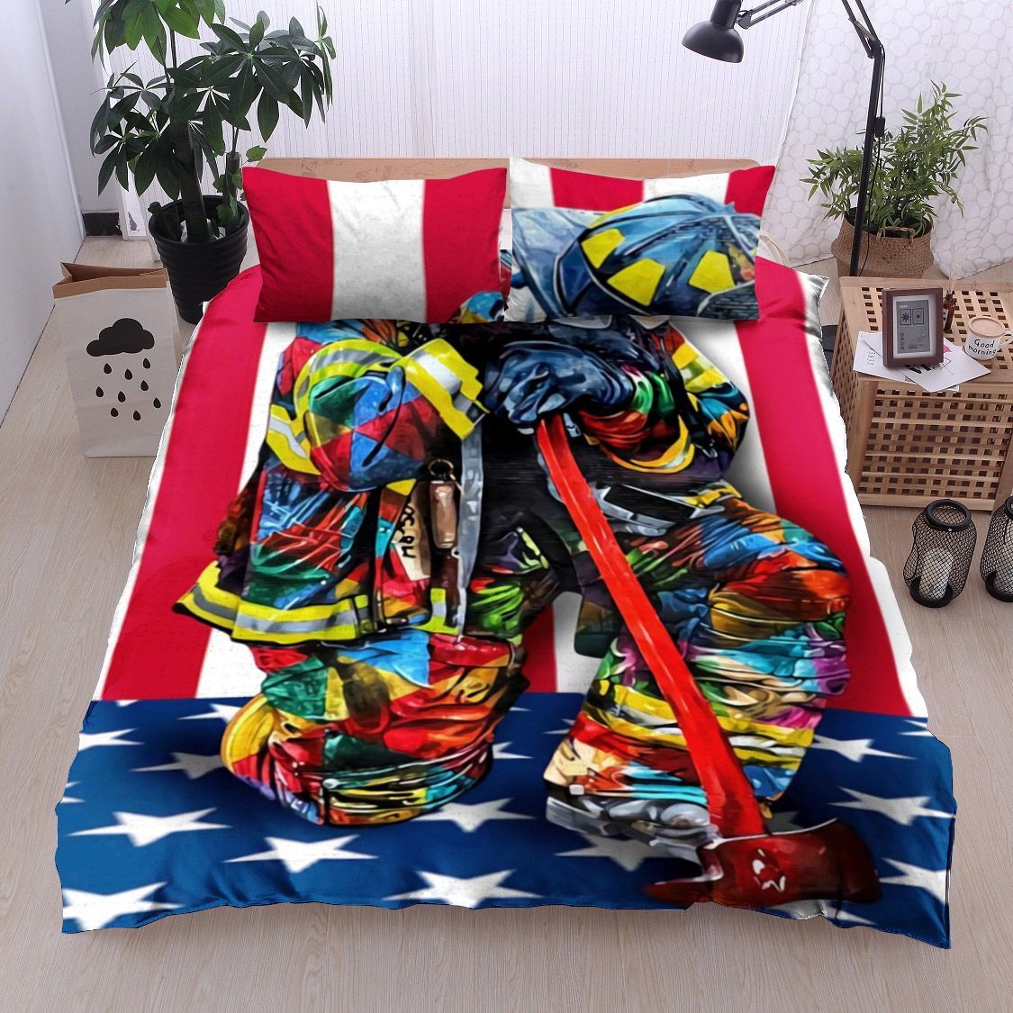 Autism Firefighter Bedding Set
