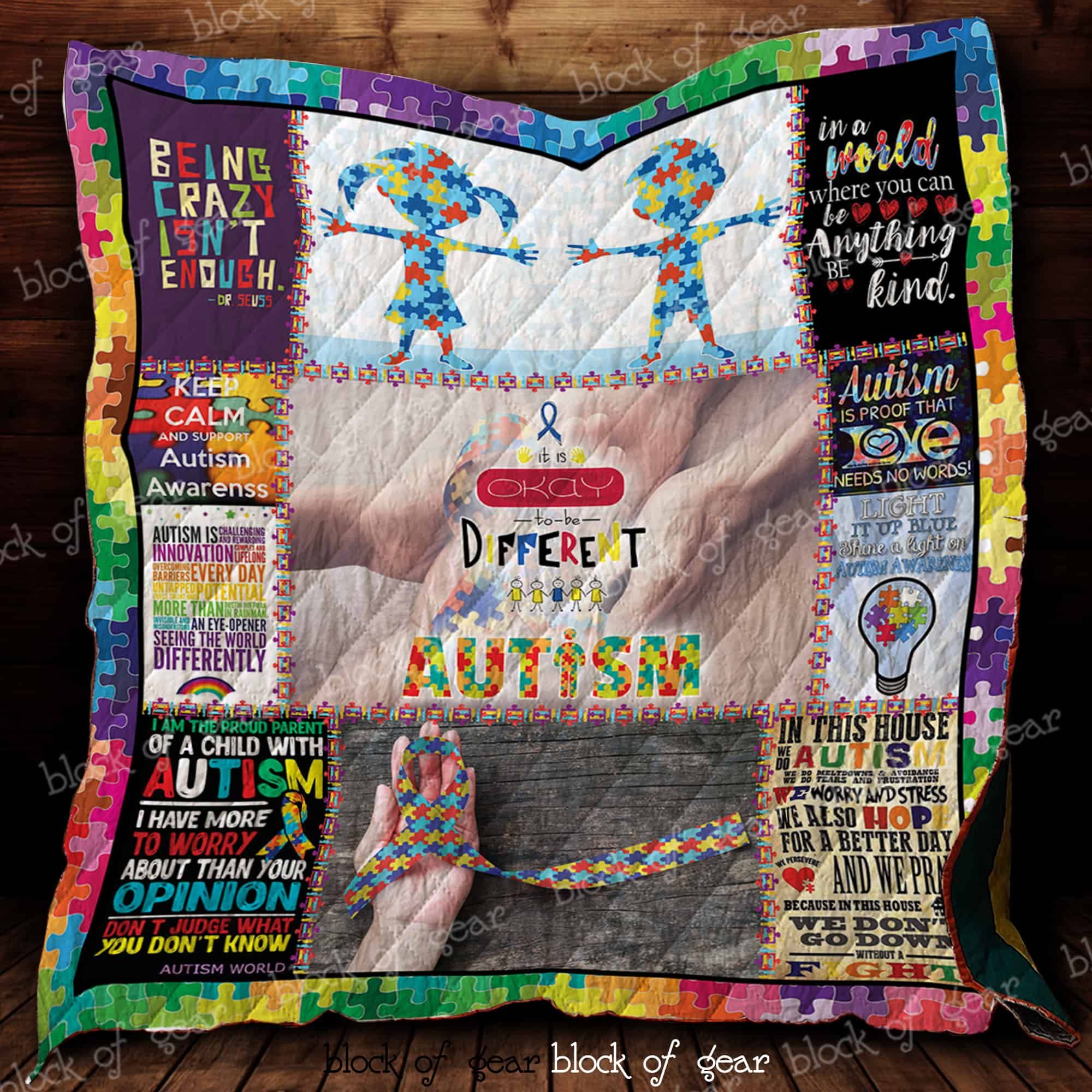 Autism Love Needs No Words Quilt D268 Dhc11123265Dd
