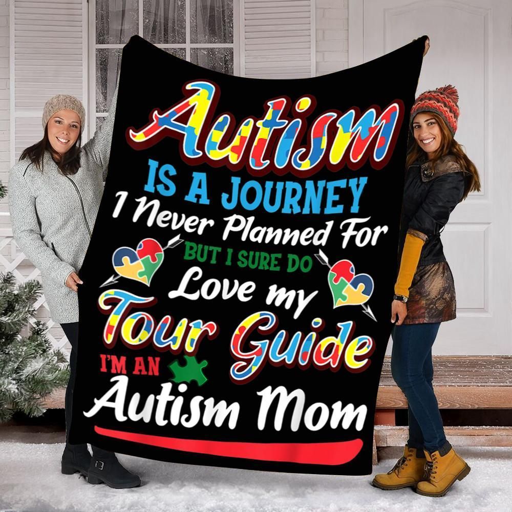 Autism Mom Autism Awareness Sherpa Fleece Blanket