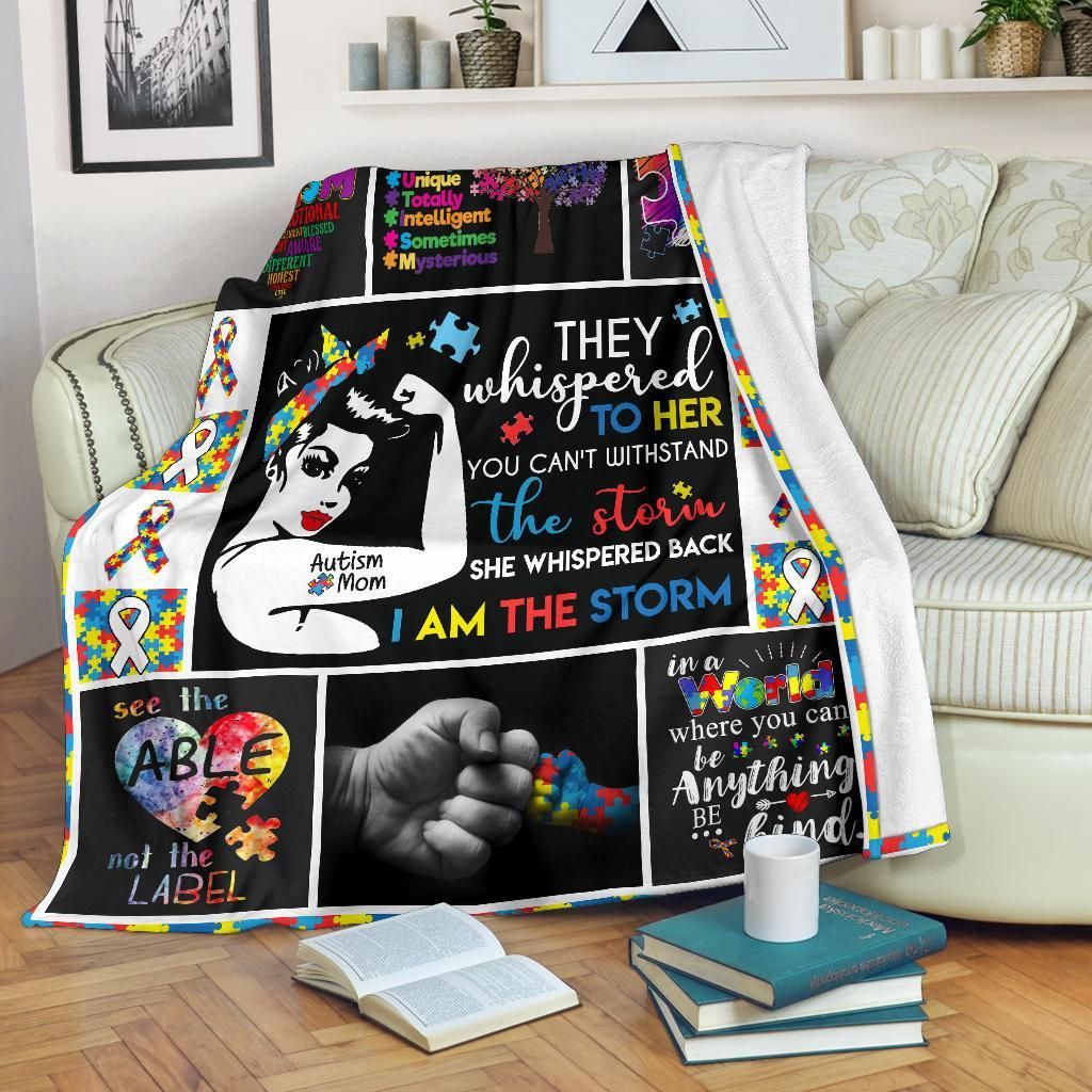 Autism Mom Sherpa Fleece Blanket