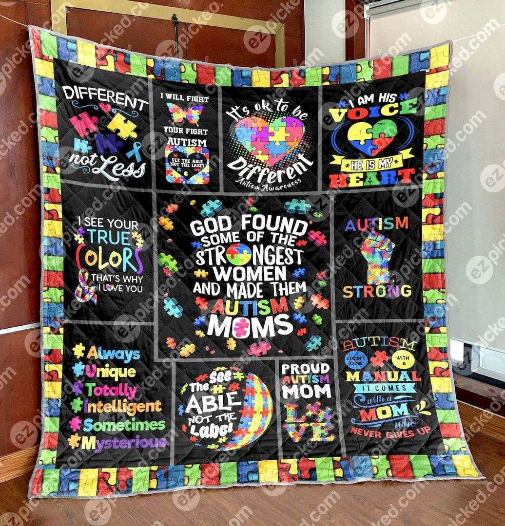 Autism Moms Are Strongest CLT150602 Quilt Blanket