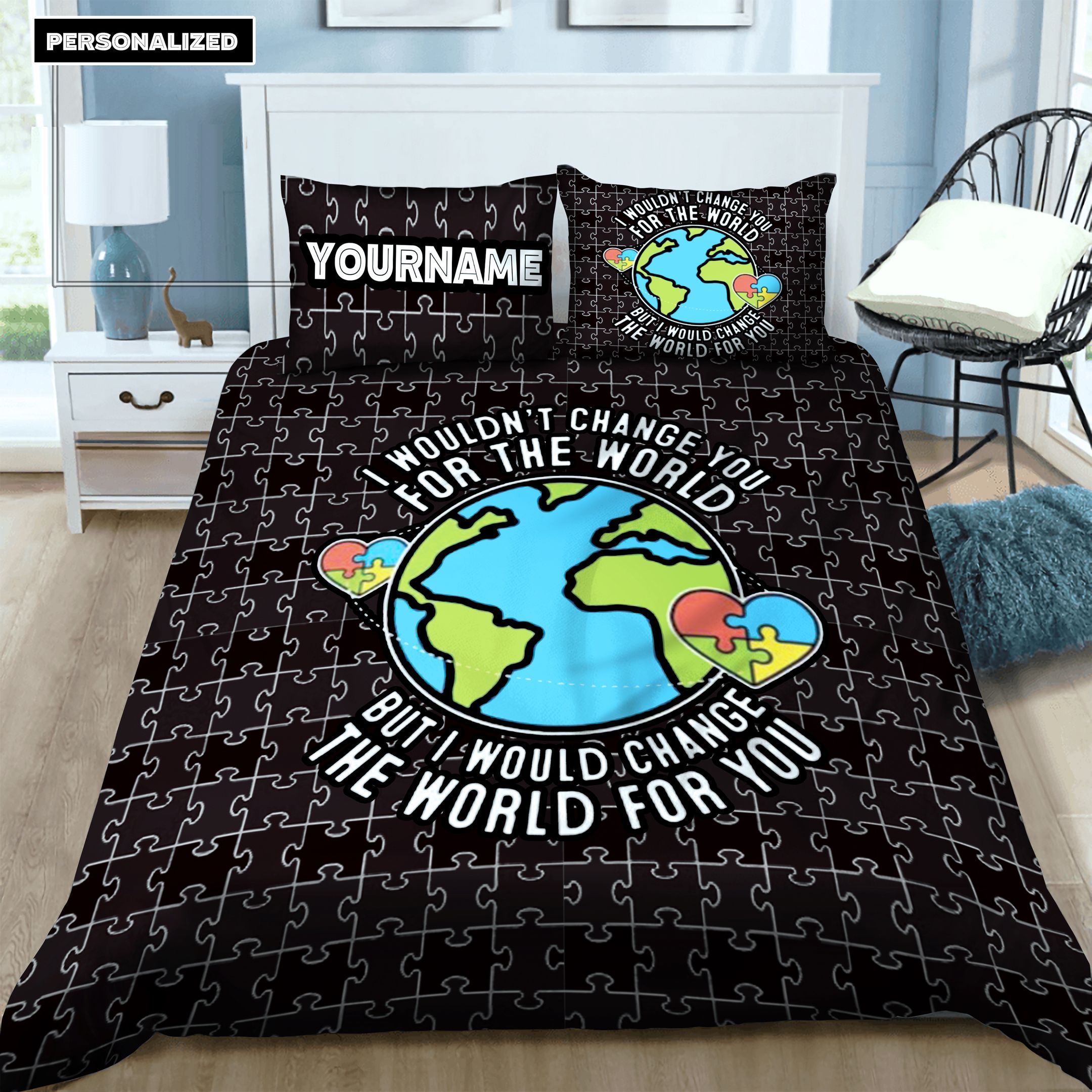 Autism Personalized Bedding Set
