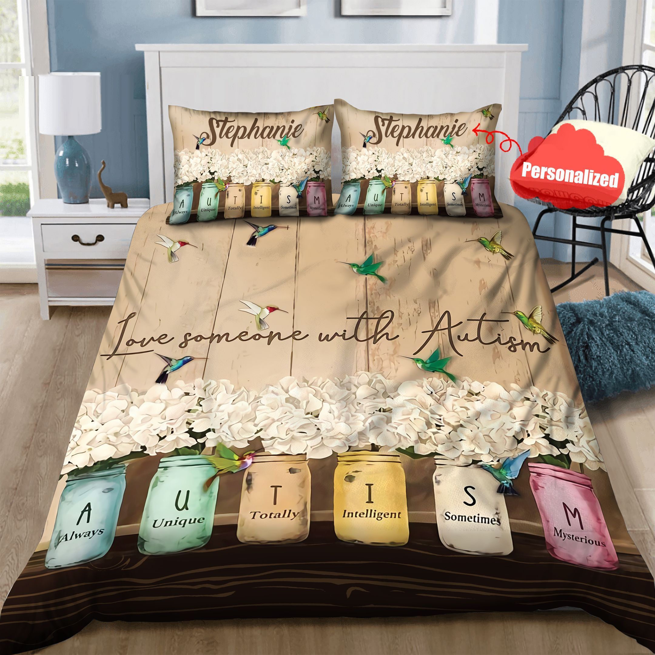 Autism Personalized Bedding Set