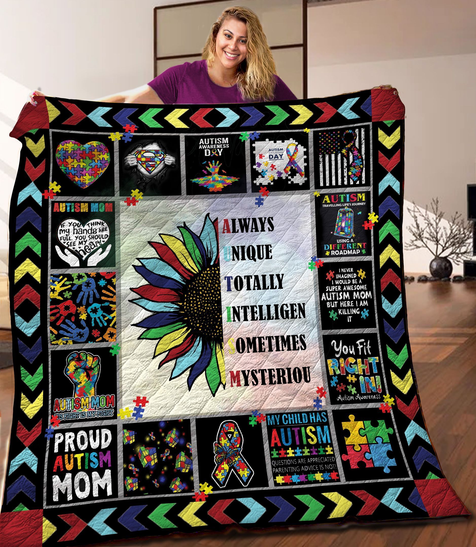 Autism Quilt Blanket C9B050317NA