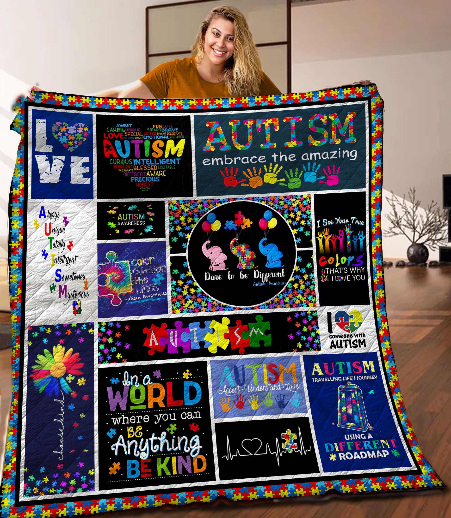 Autism Quilt Blanket C9B120601DL