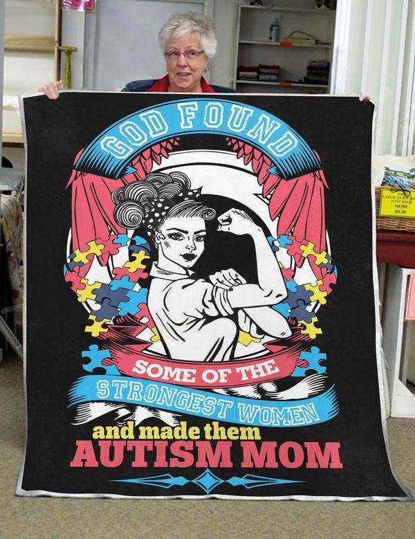Autism Strongest Women Sherpa Fleece Blanket