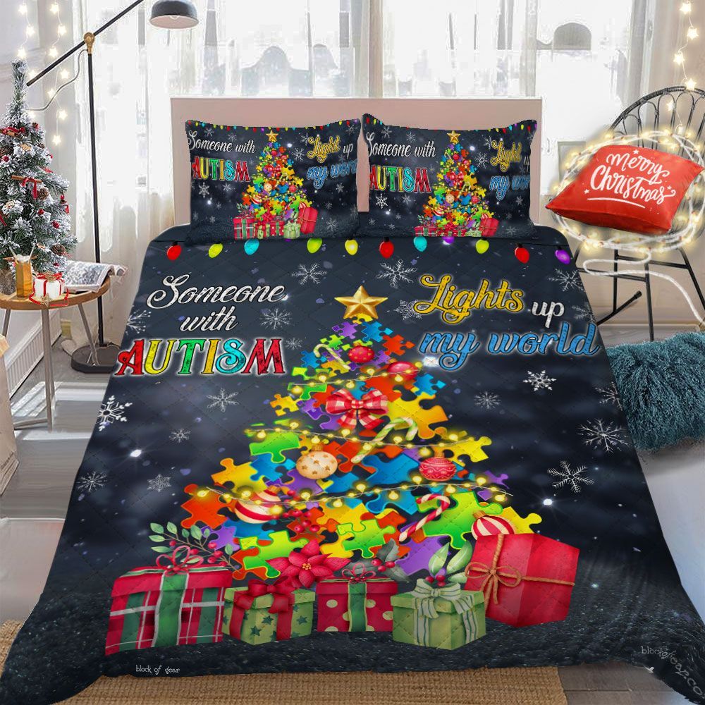 Autism Tree Christmas Bedding Set