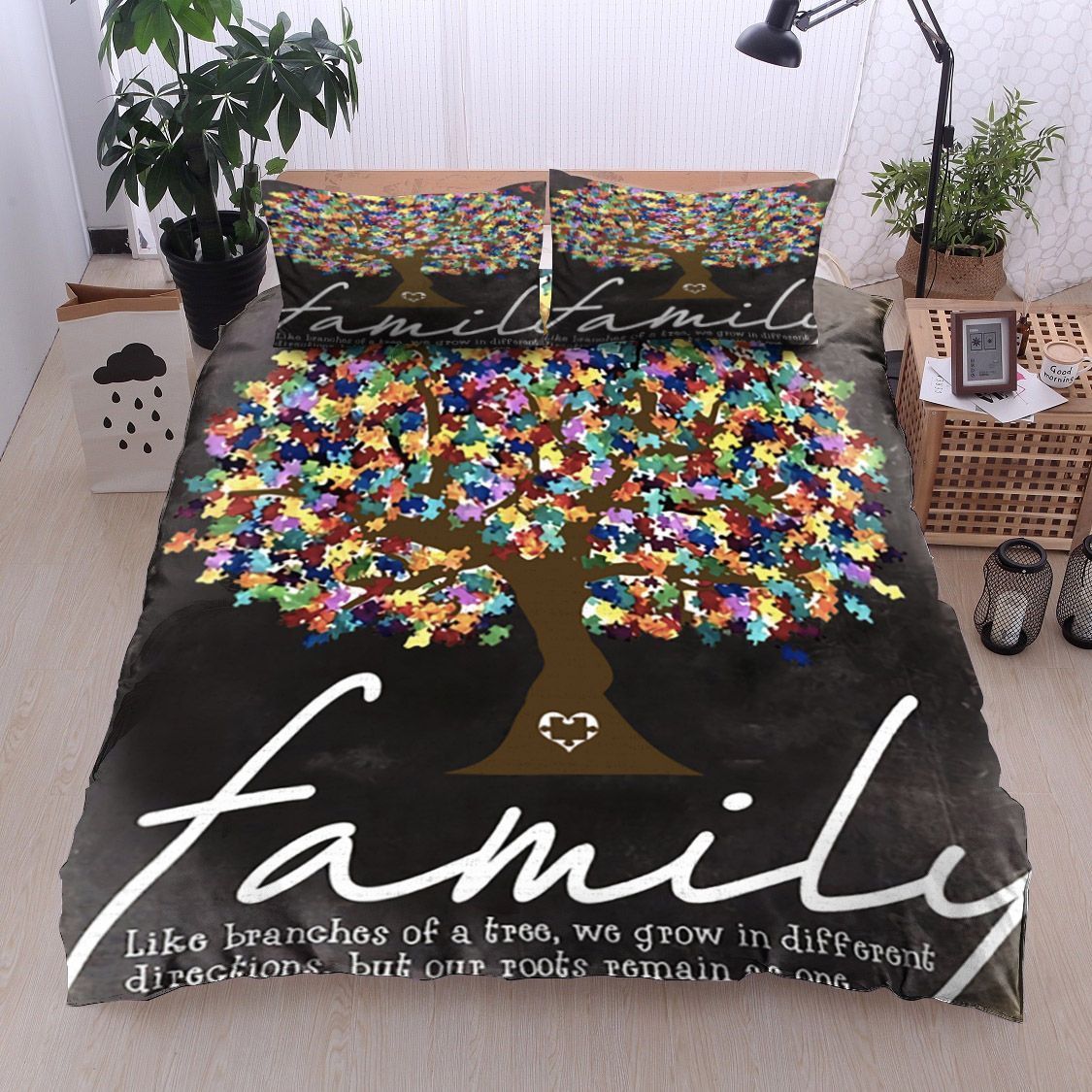 Autism Tree Family Like Branches Of A Tree Bedding Set