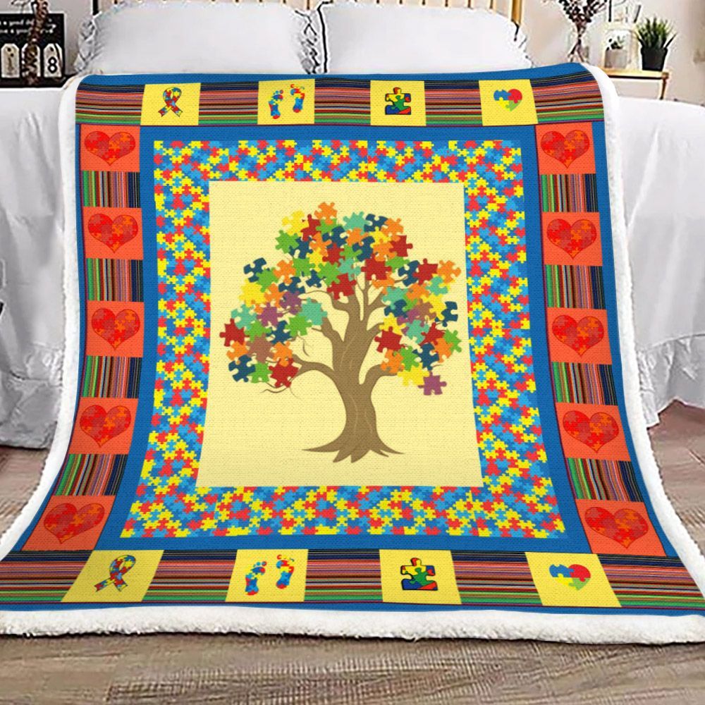 Autism Sherpa Fleece Blanket