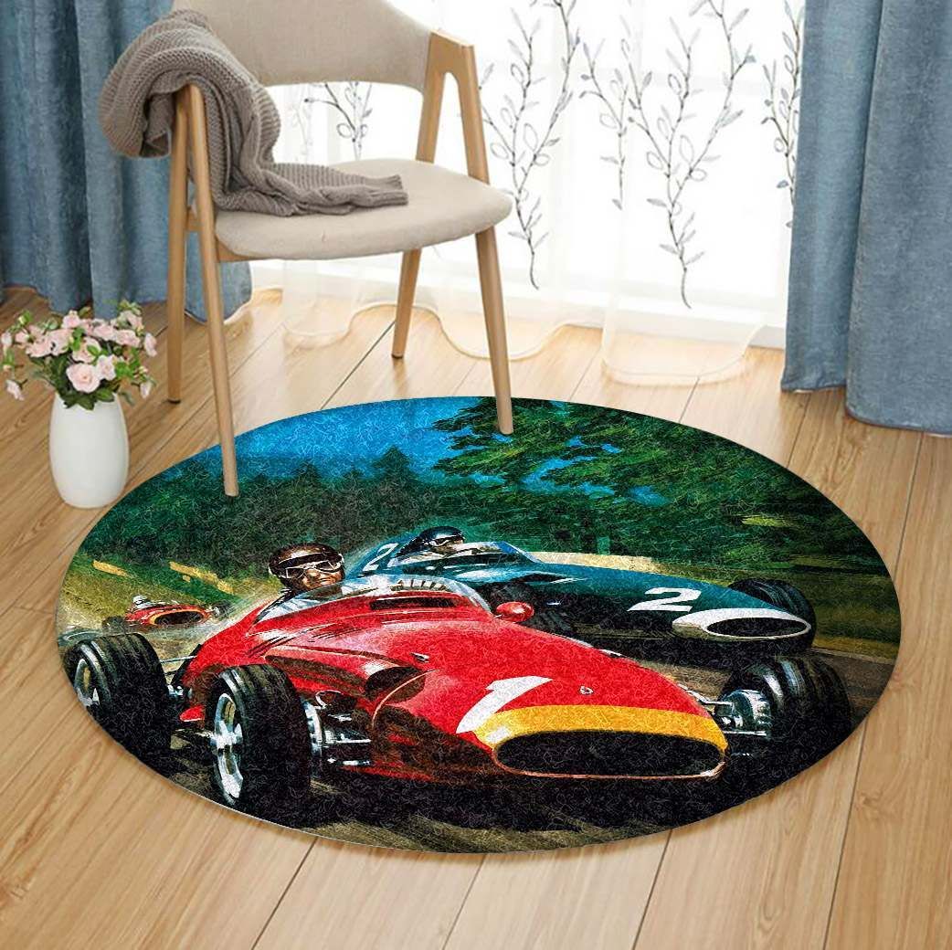 Auto Racing Round Carpet