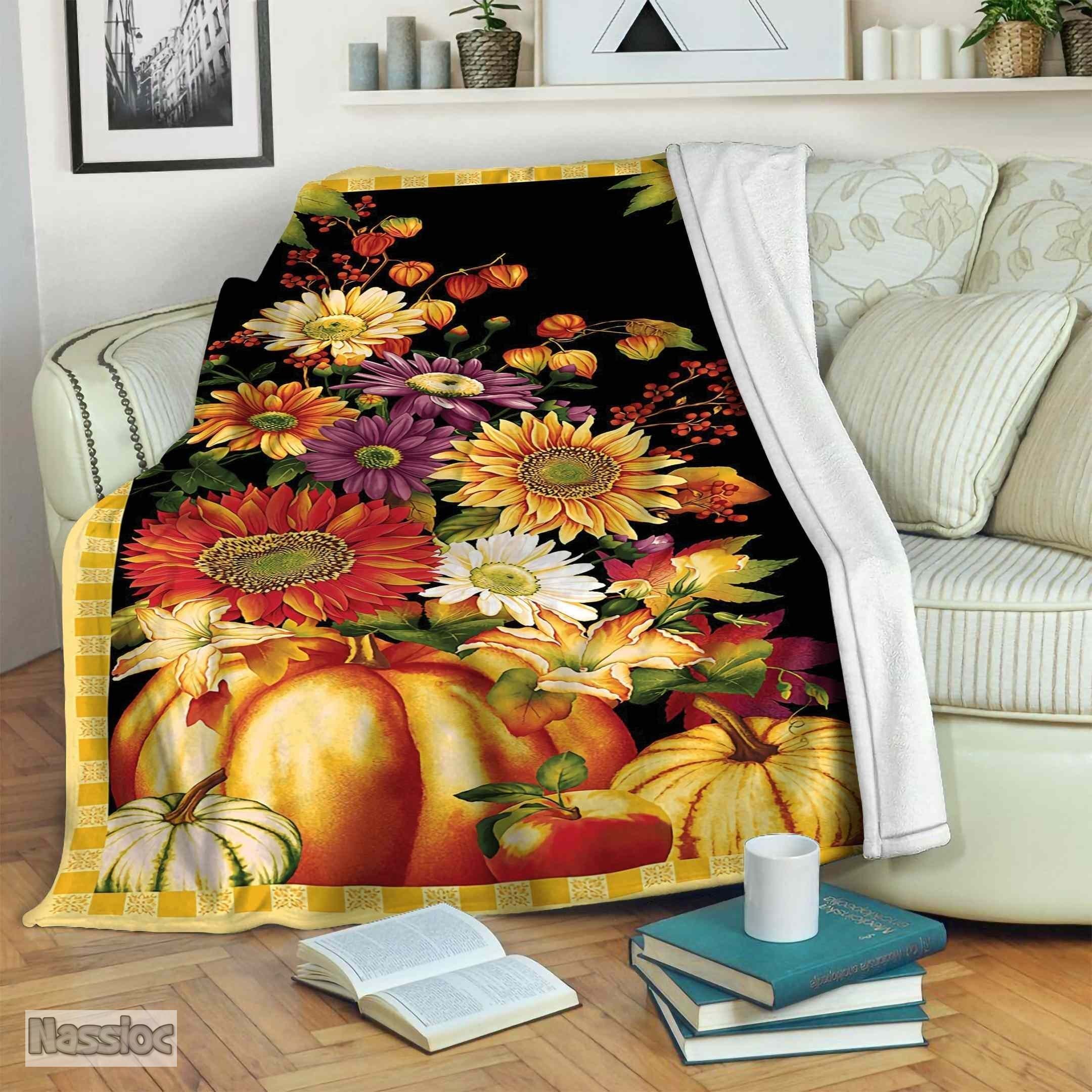 Autumn Fall Fleece Blanket