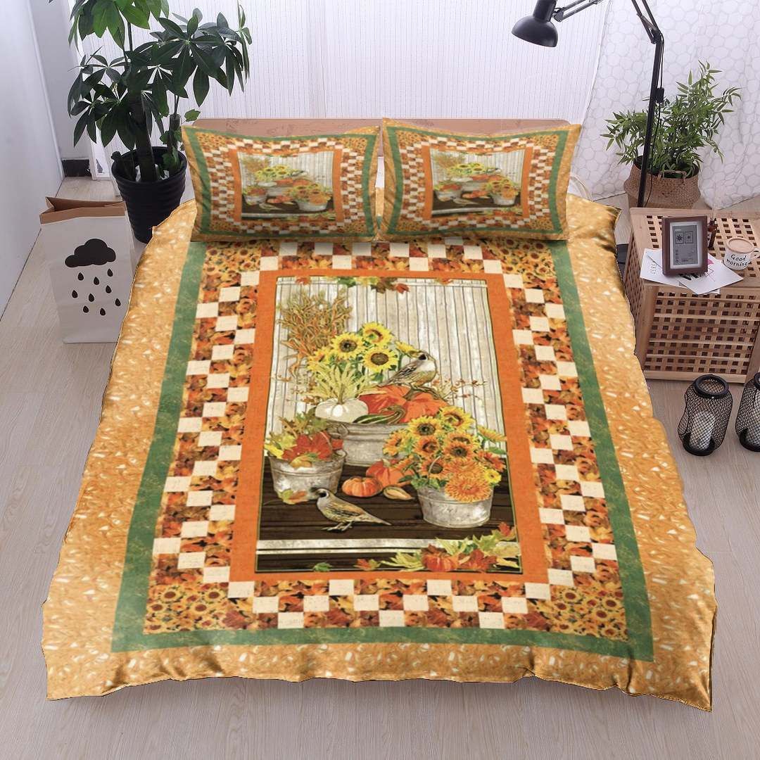 Autumn Flower Bird Bedding Set