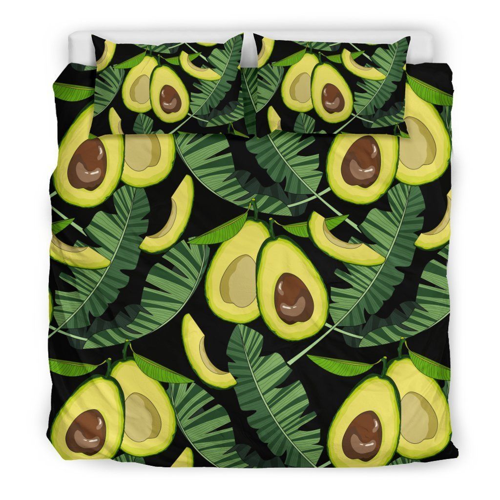 Avocado Floral Palm Leaves Cool Design Comfortable Bedding Set