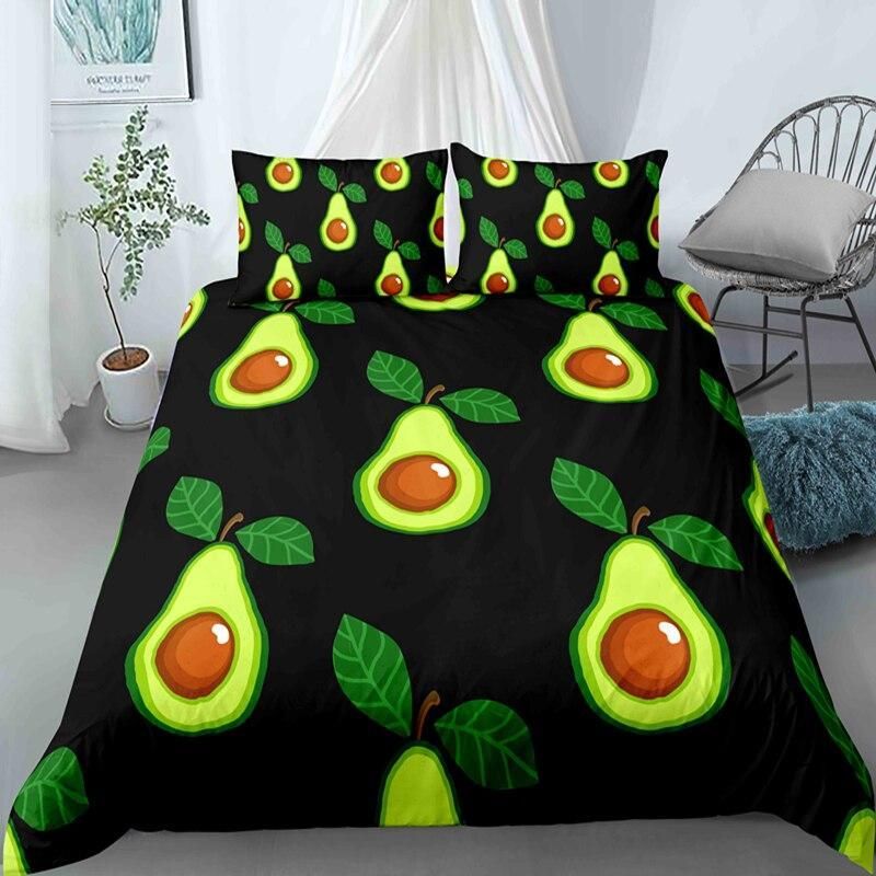 Avocado In Halves Pattern Bedding Set
