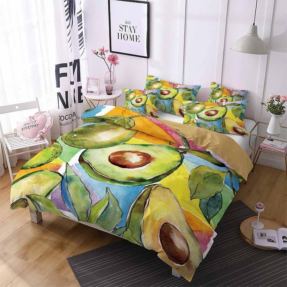 Avocado Pattern Fruit Printed Bedding Set