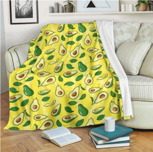 Avocado Yellow Pattern Print Trending Fleece Blanket