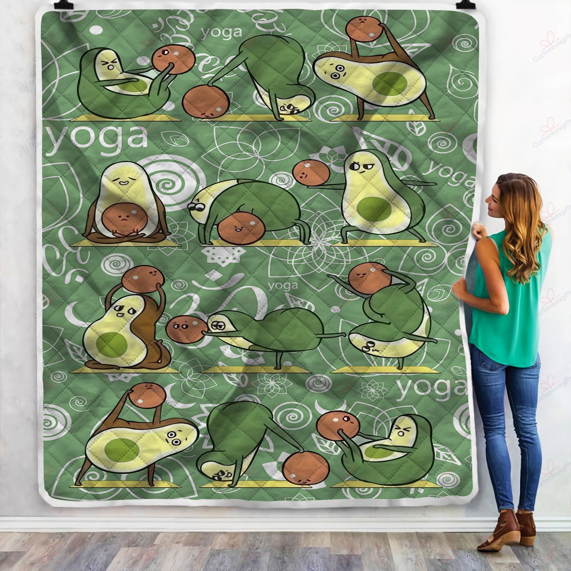 Avocado Yoga Fleece Blanket