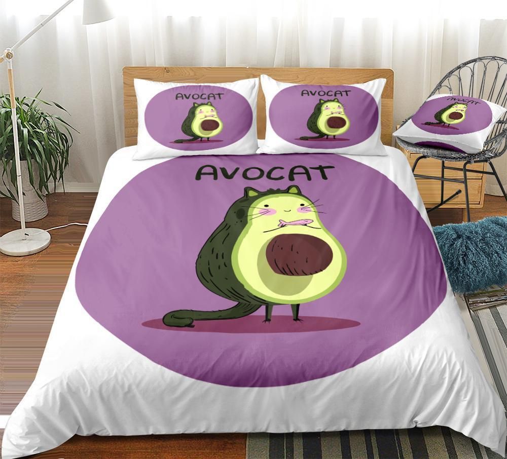 Avocat Purple Circle Bedding Set