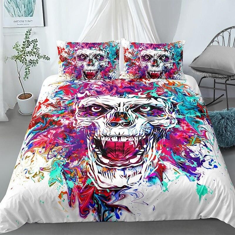 Awesome Gaudy Skull Background Bedding Set