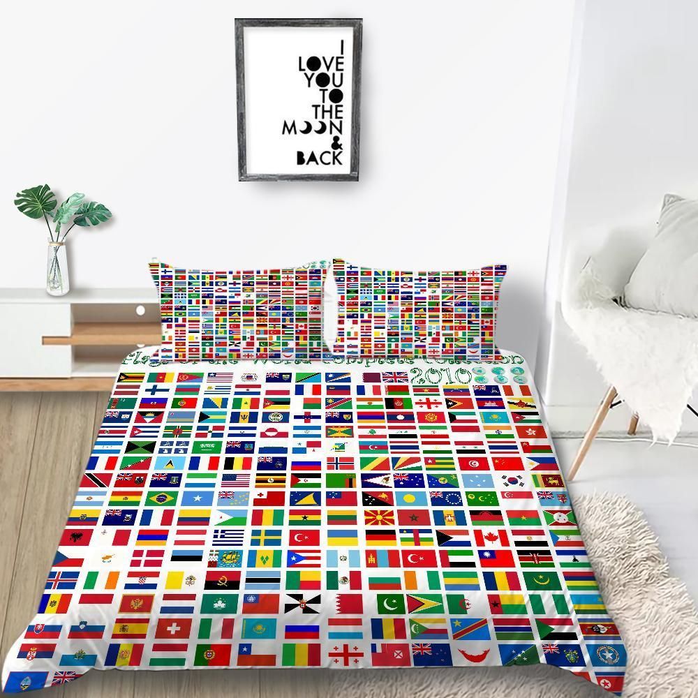 Awesome National Flag Collection Printed Bedding Set