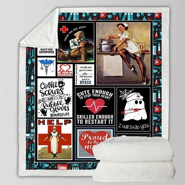 Awesome Nurse Sherpa Fleece Blanket
