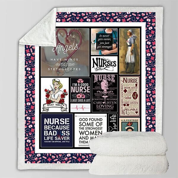 Awesome Nurse Sherpa Fleece Blanket