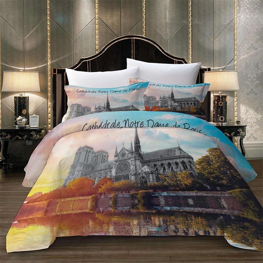Awesome Paris Landmark Printed Bedding Set