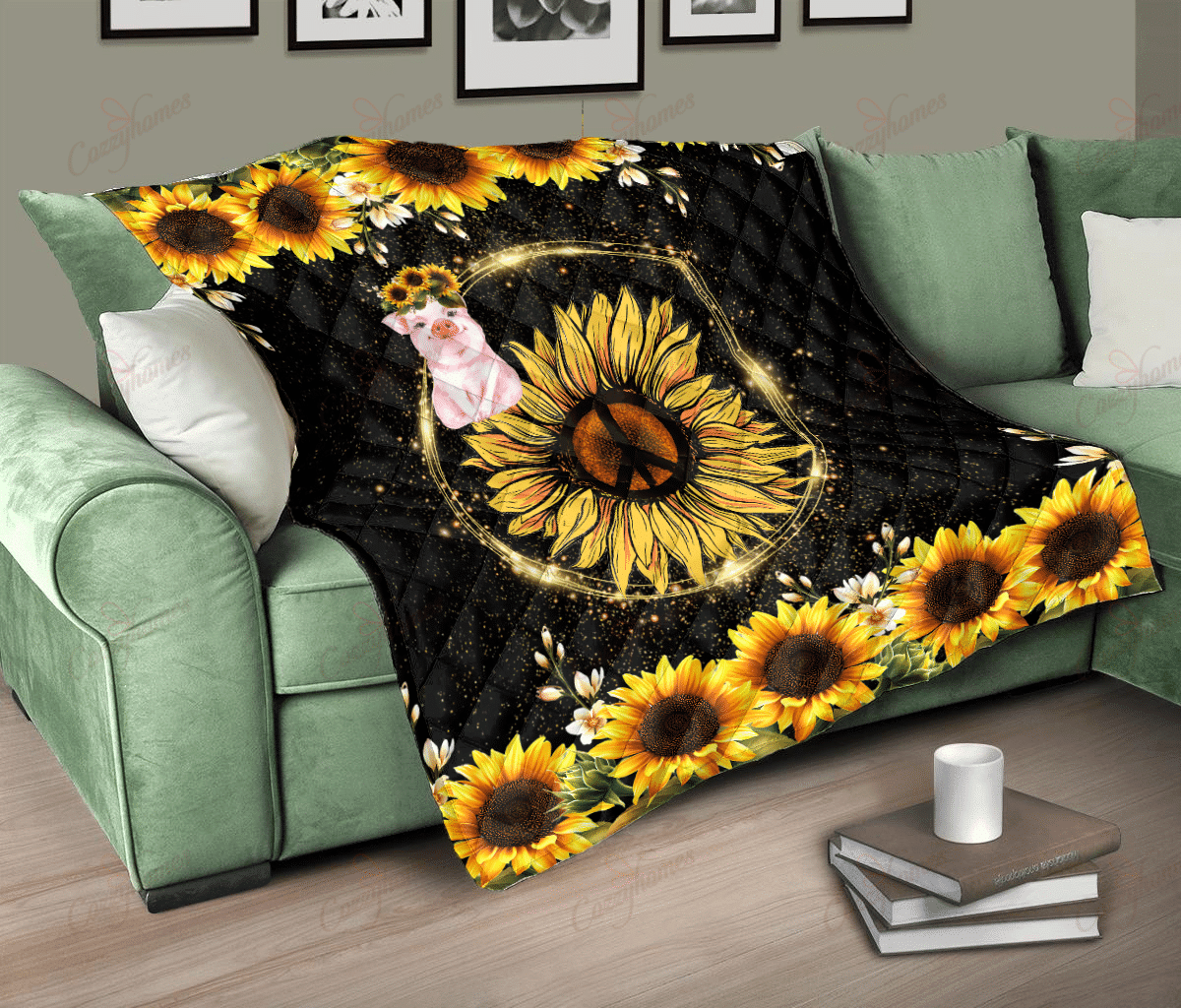 Awesome Pig And Sunflower XL0604045CL Quilt Blanket