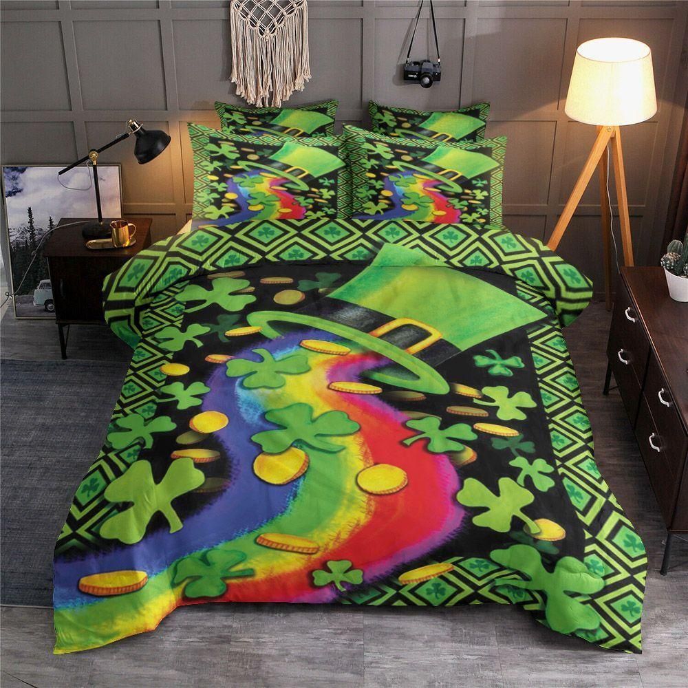 Awesome Rainbow Flow With Coins St Patrick’s Day Bedding Set