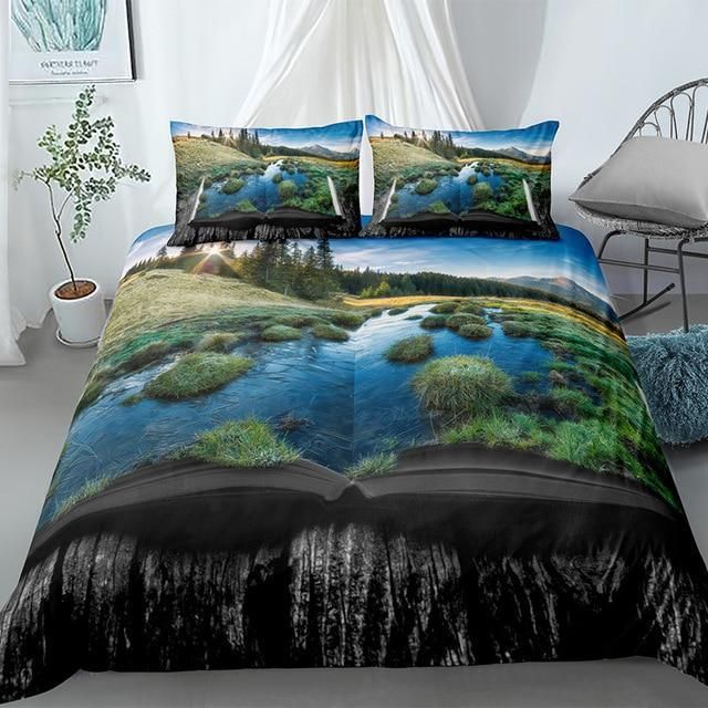 Awesome Stream Landscape Bedding Set