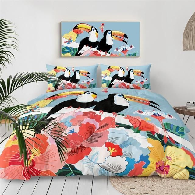 Awesome Tropical Bird Bedding Set